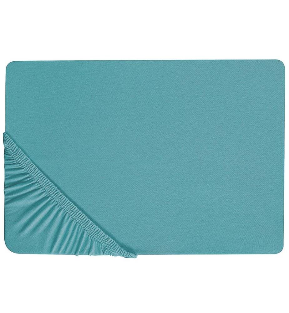 Drap housse HOFUF Coton 200 x 200 cm Turquoise