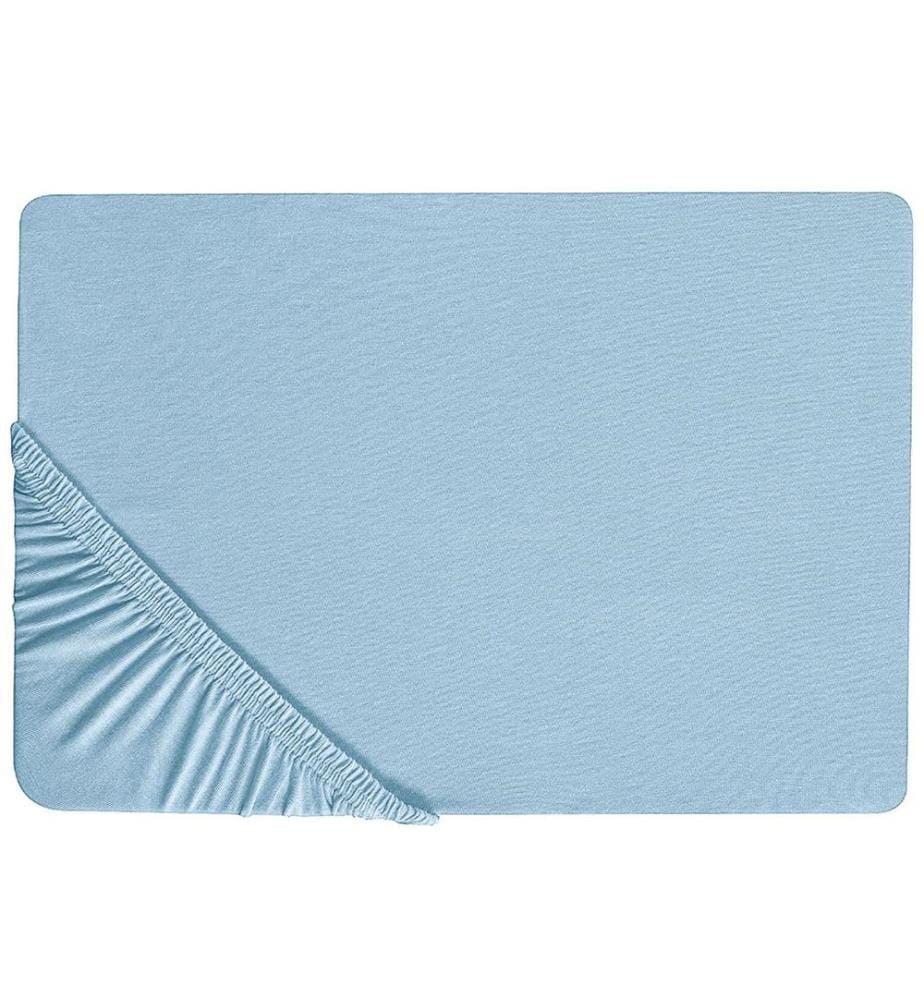 Drap housse HOFUF Coton 140 x 200 cm Bleu clair