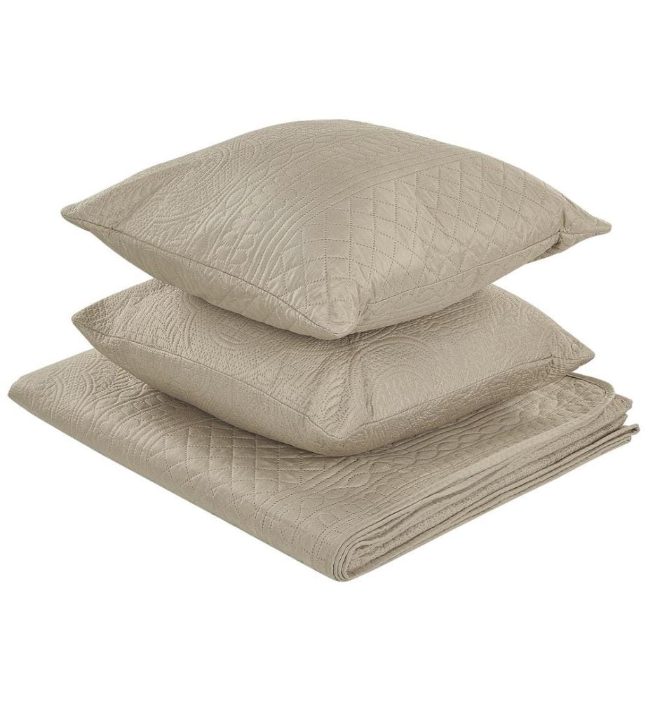 Couvre-lits avec coussins SHUSH 140 x 210 cm Taupe