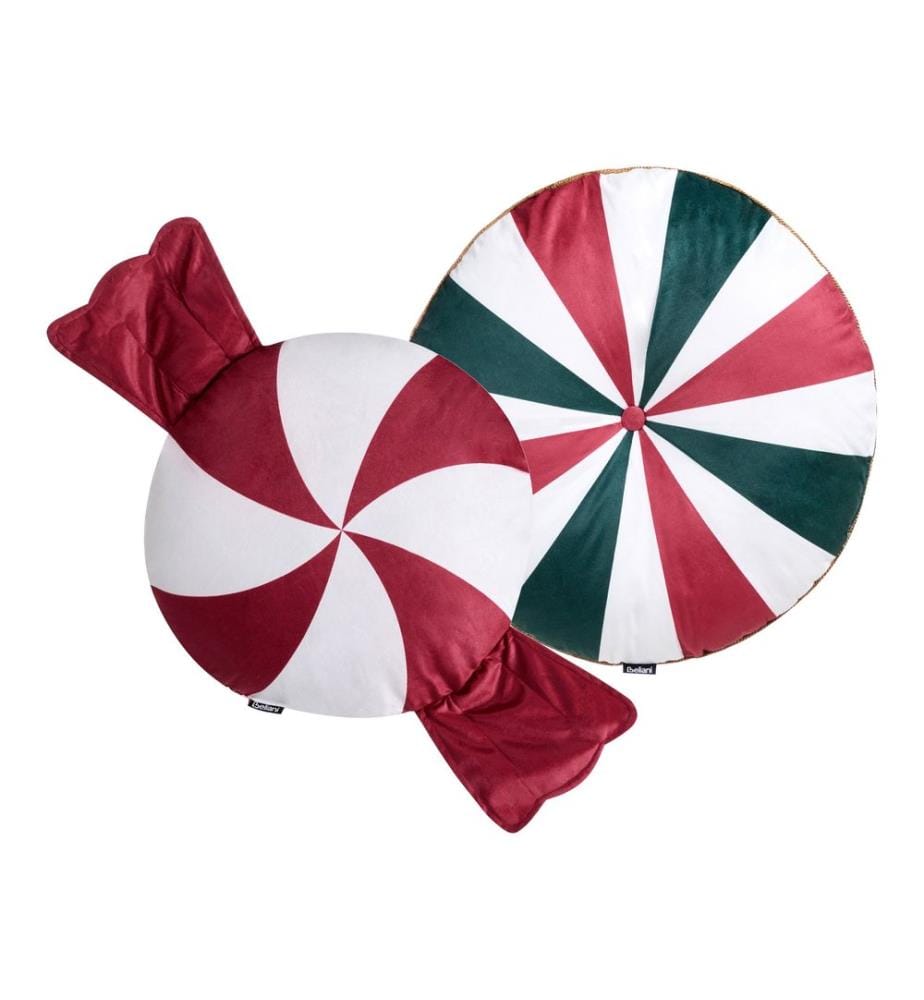 Lot de 2 coussins décoratifs TWIRL TREATS Velours 55 x 55 cm 40 x 40 cm Multicolore Motif de Noël