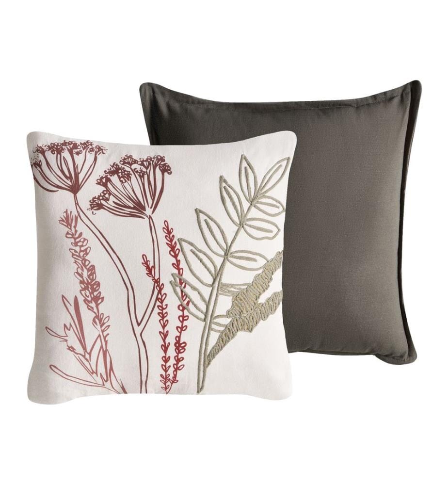 Lot de 2 coussins décoratifs AGLAIA Coton 45 x 45 cm Blanc Motif floral