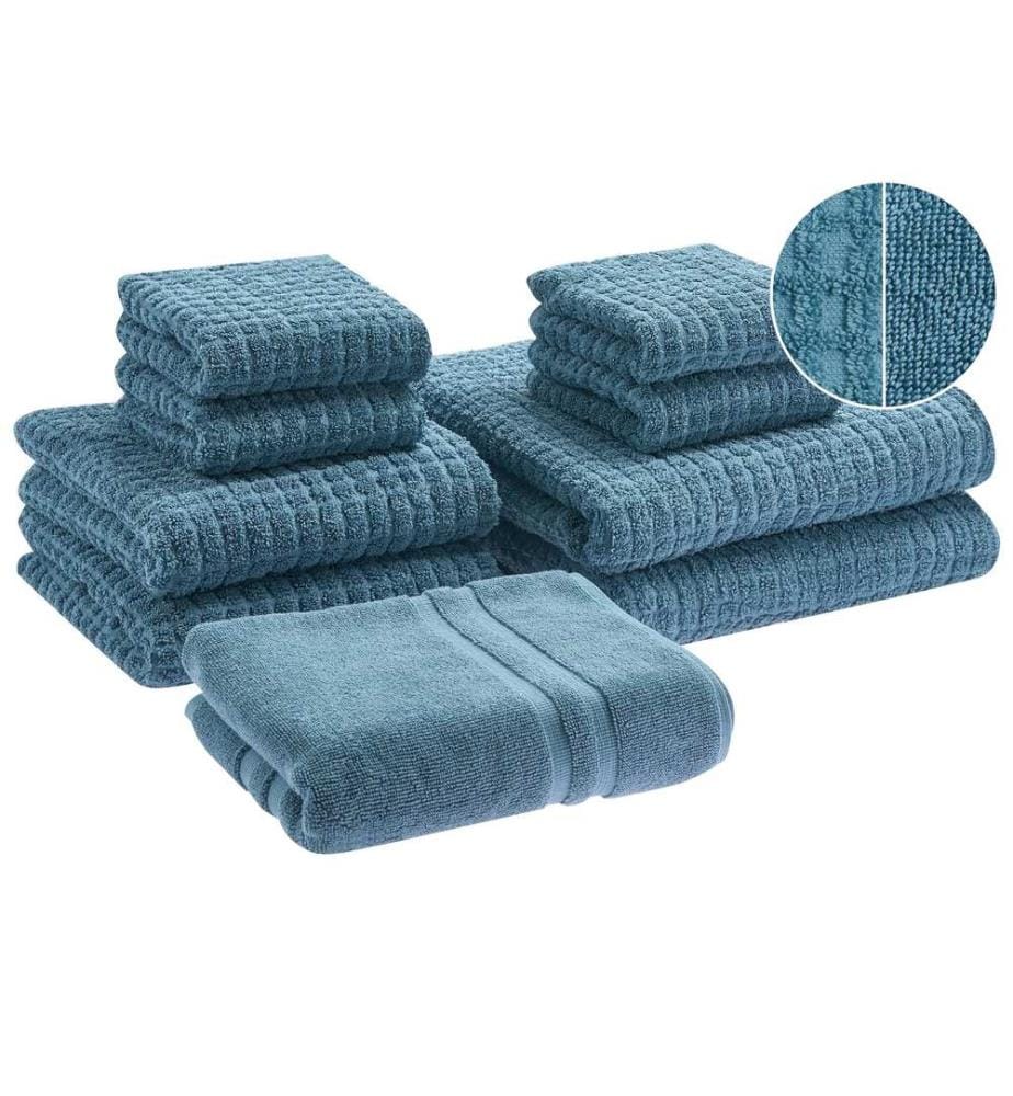 Lot de 9 serviettes ATAI Coton Bleu