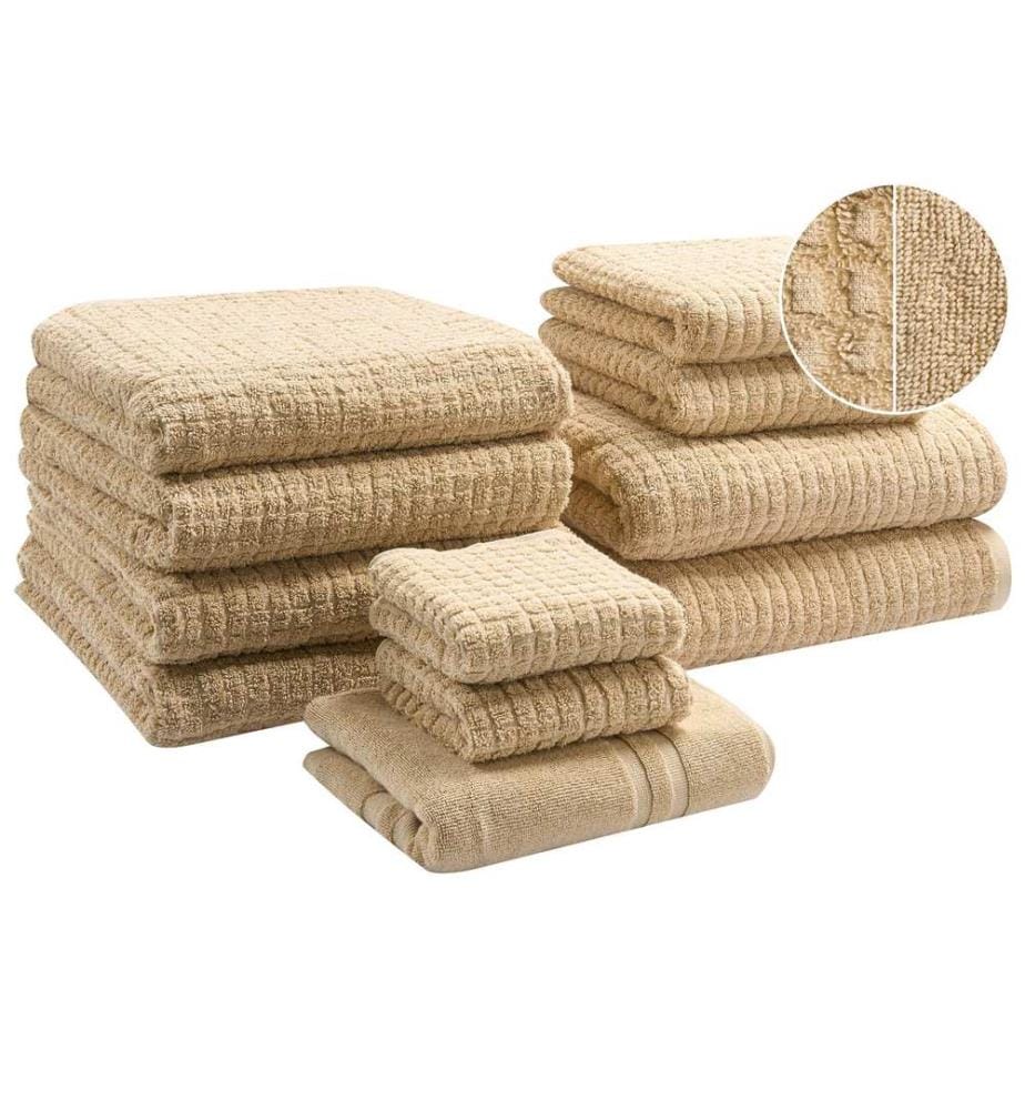 Lot de 11 serviettes ATAI Coton Beige sable