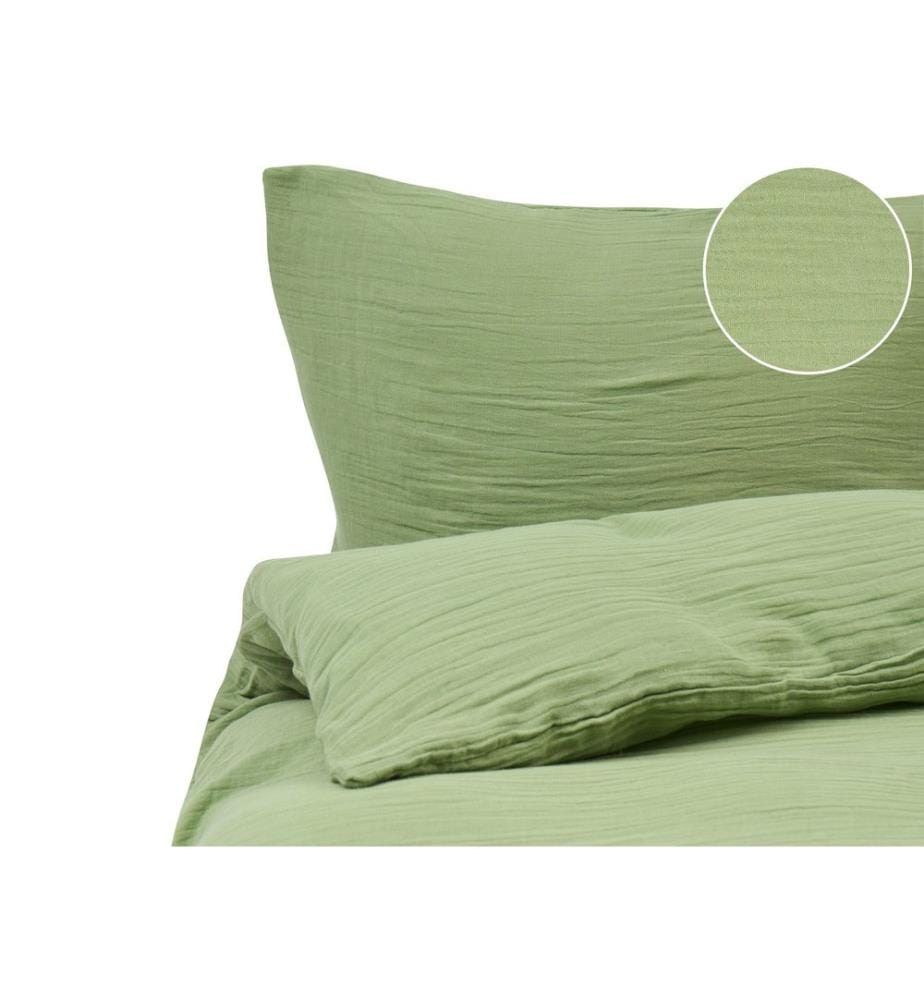Ensemble de housses de couette SUMNER Mousseline de coton 150 x 200 cm Vert