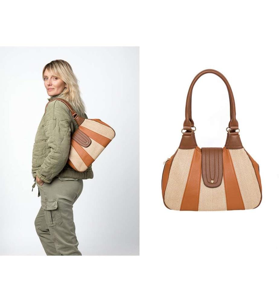 Sac à Main Oleron - Beige et Brun