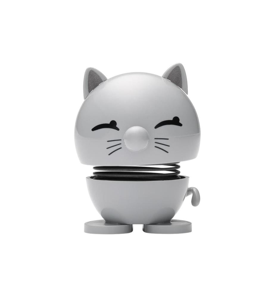 HOPTIMIST - Objet à exposer Bimble chat S 7.3 cm, Gris clair