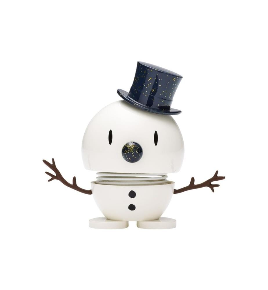 HOPTIMIST - Déco Bumble Bonhomme de neige S 7.8 cm, Bleu foncé/Blanc