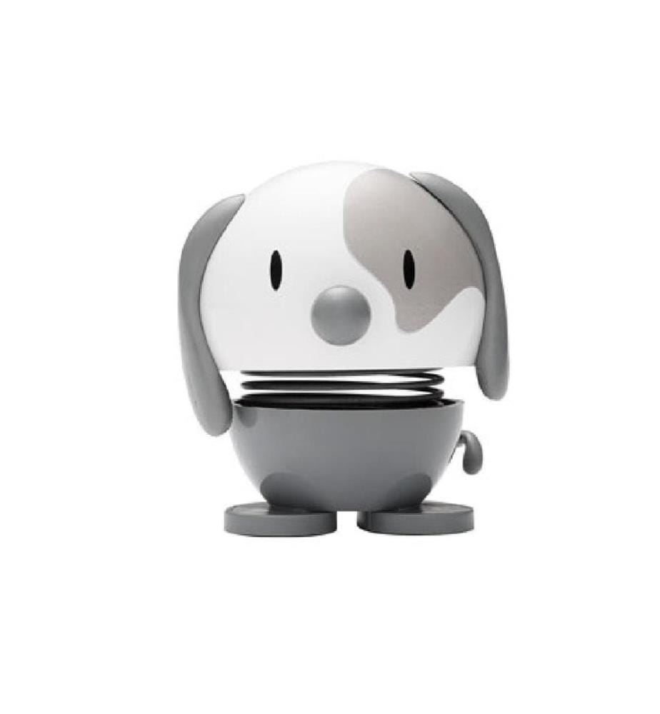 HOPTIMIST - Objet à exposer Bumble chien S 6.9 cm, Gris/Blanc