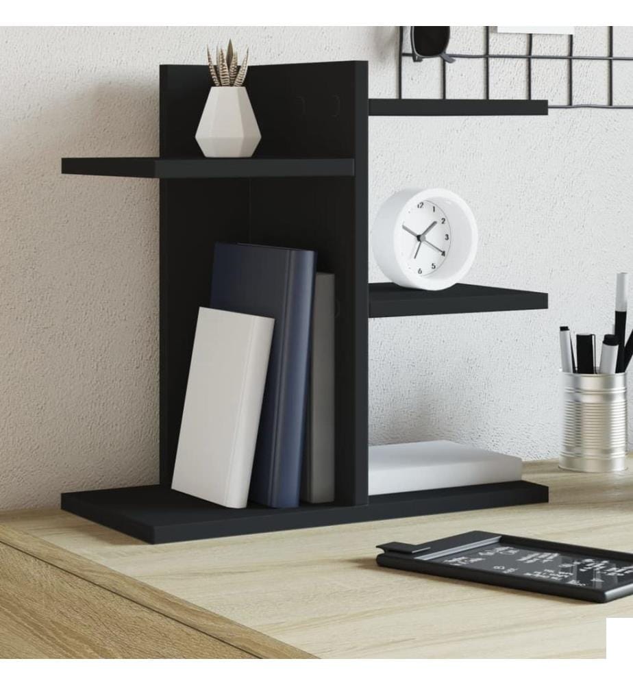 Organisateur de bureau noir 42x21,5x42 cm bois d'ingénierie