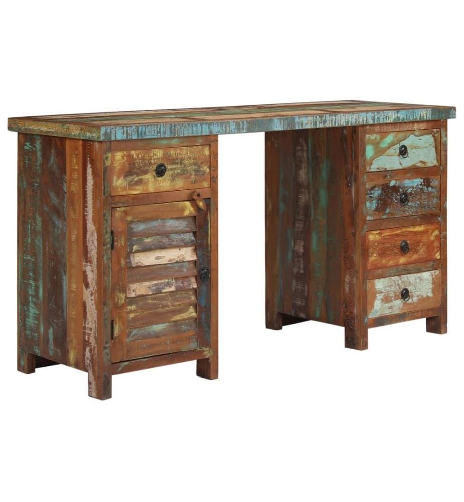 Bureau sur pieds Bois de récupération massif 140 x 50 x 77 cm