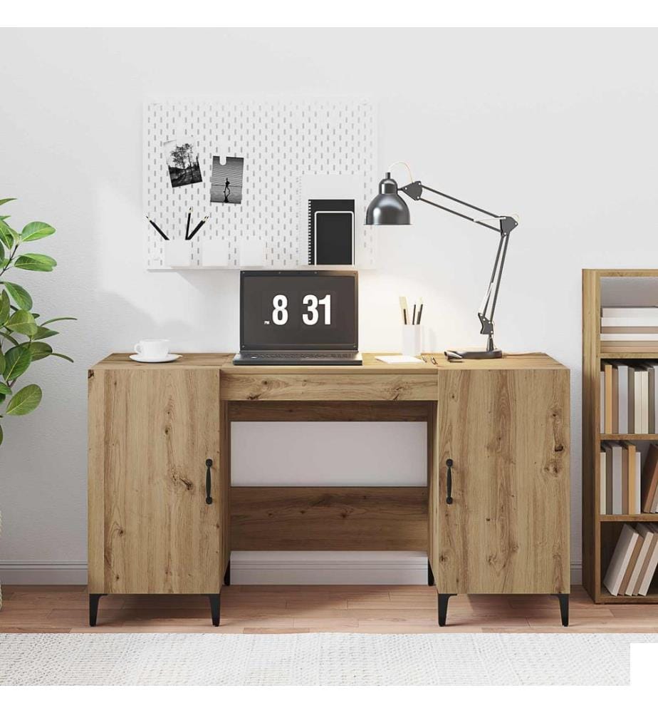 Bureau Chêne artisan 140 x 50 x 75 cm Bois d'ingénierie