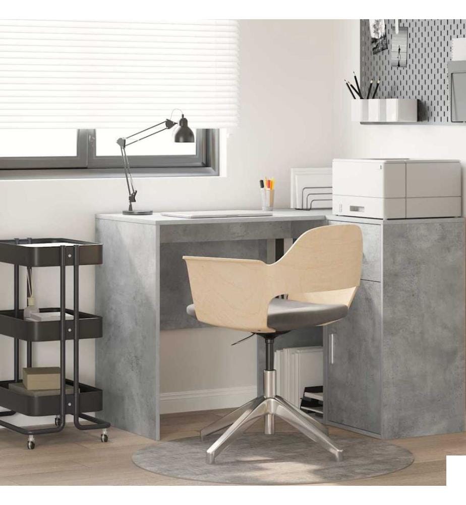 Bureau Gris béton 102 x 50 x 75 cm Bois d'ingénierie