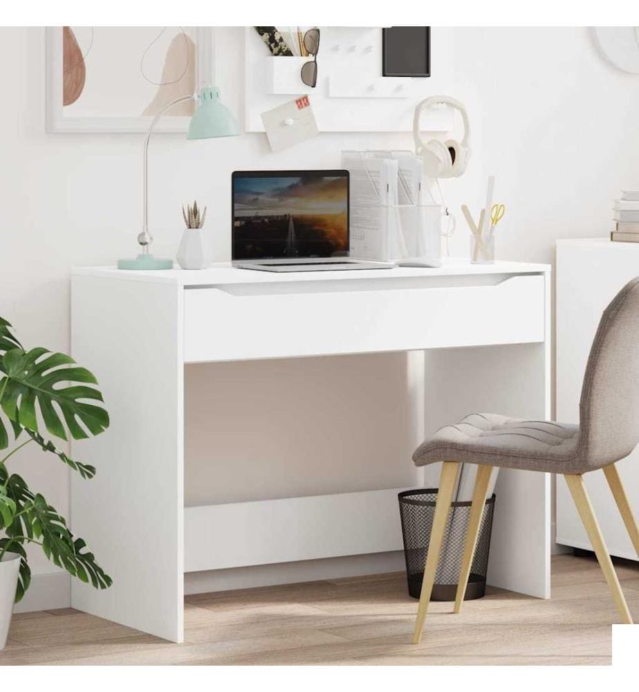 Bureau avec tiroir Blanc 100 x 50 x 78 cm Bois dingénierie