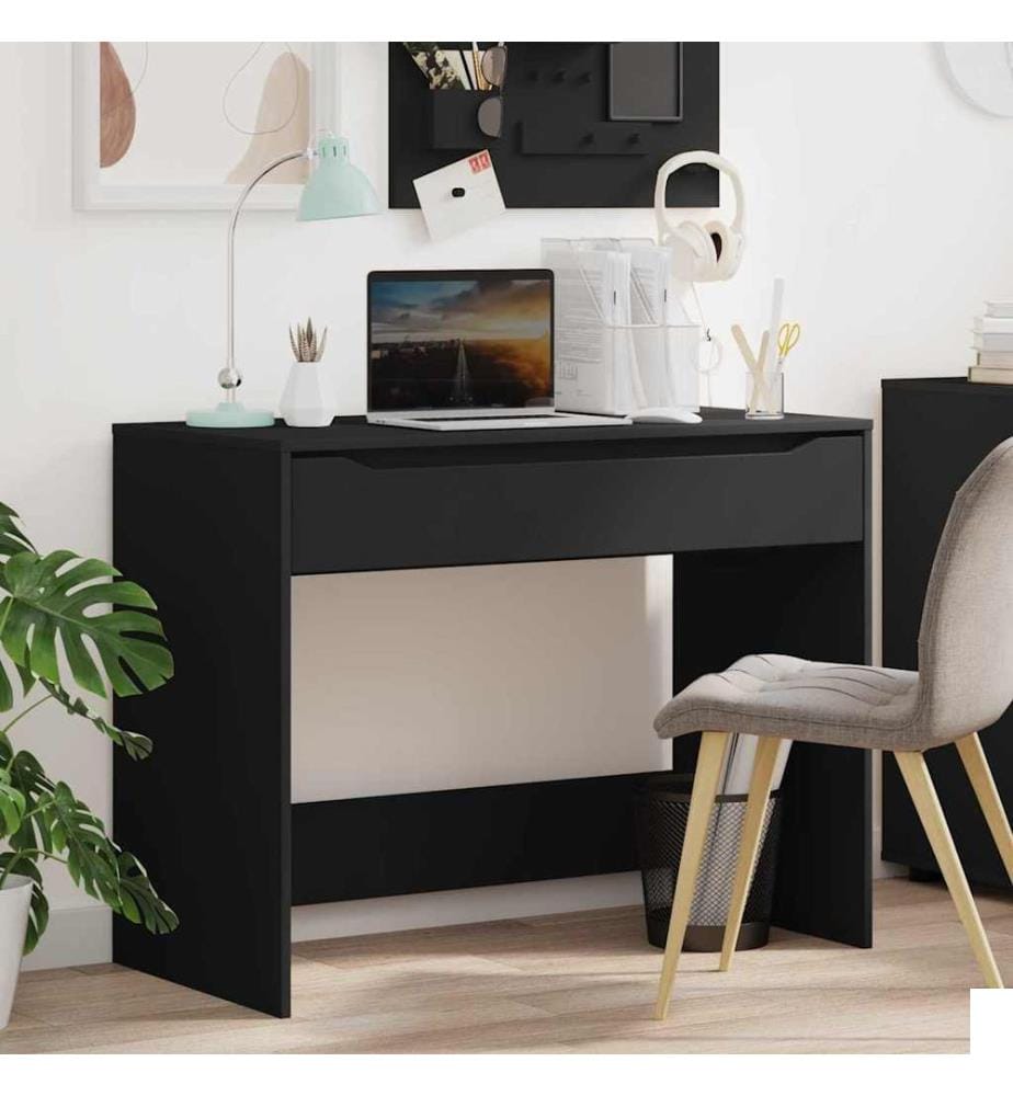 Bureau avec tiroir Noir 100 x 50 x 78 cm Bois dingénierie