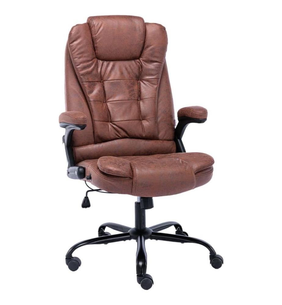 Chaise de bureau marron clair similicuir daim