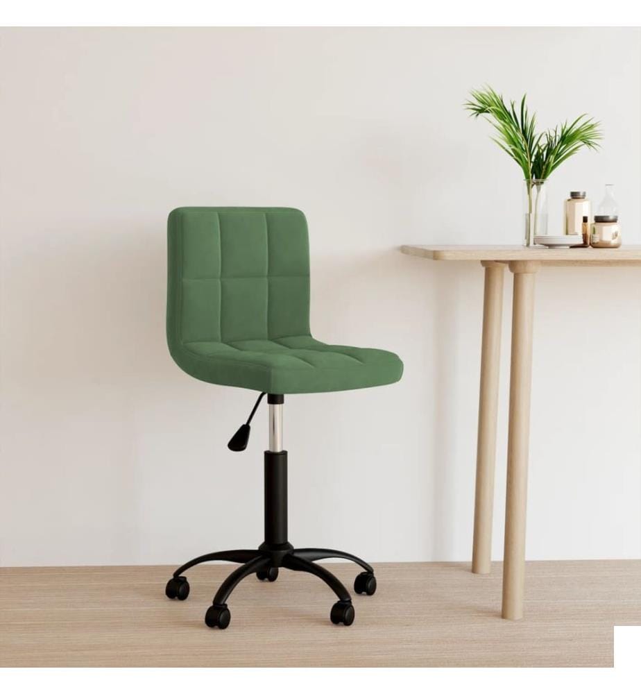 Chaise pivotante de bureau Vert foncé Velours