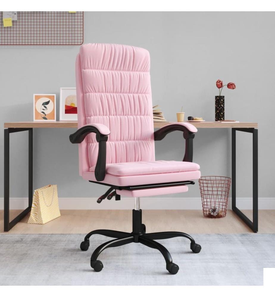 Fauteuil inclinable de bureau Rose Velours