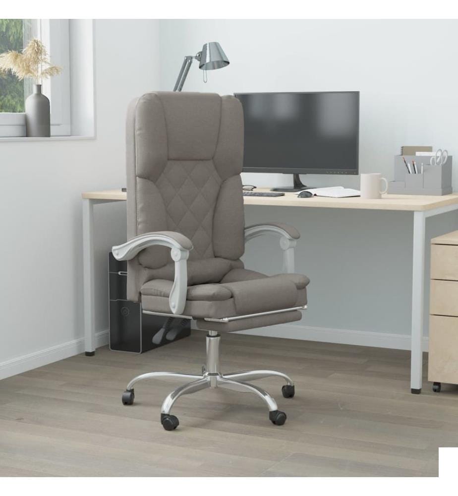 Fauteuil de massage inclinable de bureau Taupe Tissu