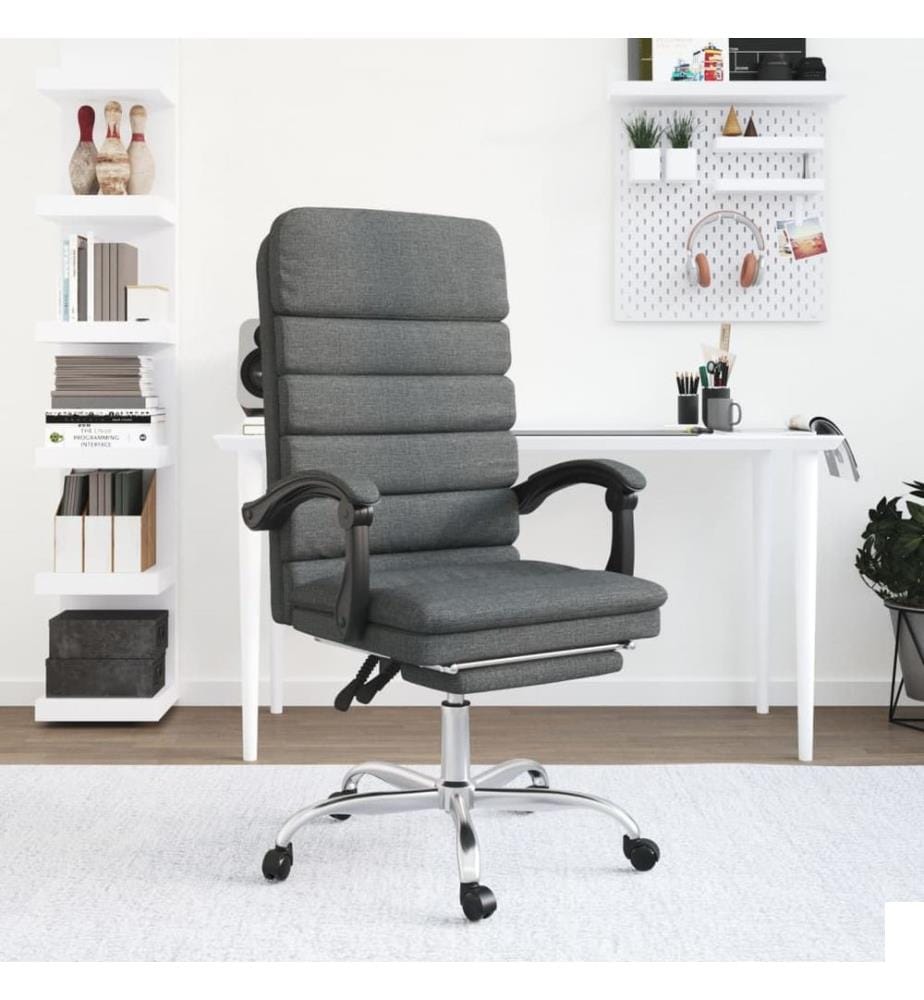 Fauteuil de massage inclinable de bureau Gris foncé Tissu