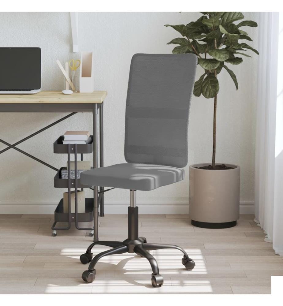 Chaise de bureau réglable en hauteur gris tissu en maille