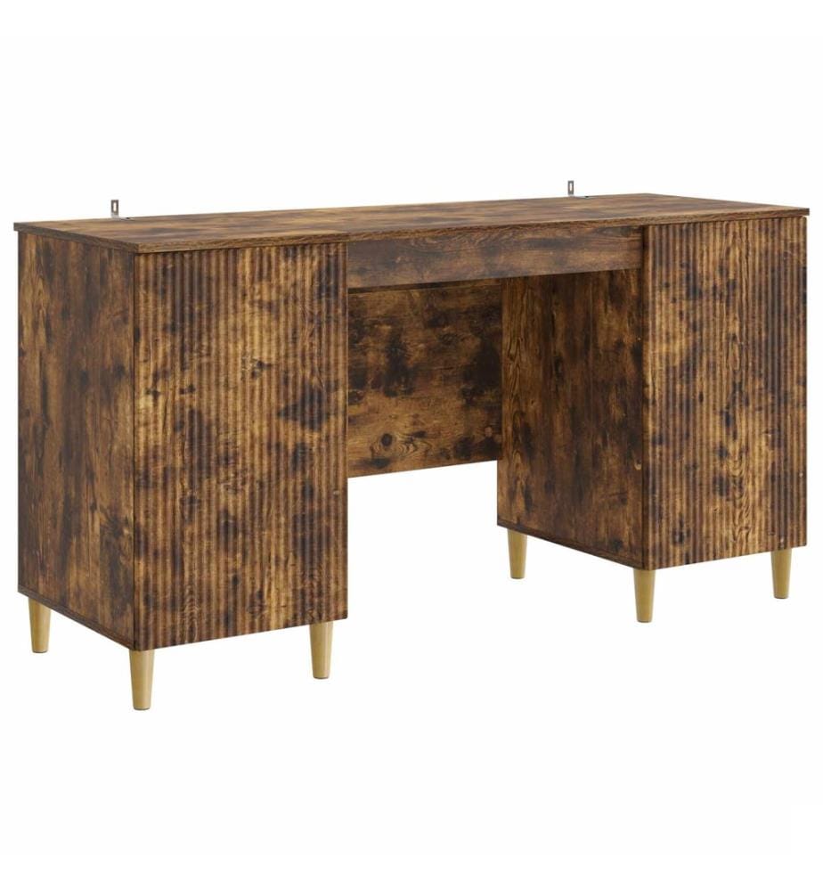 vidaXL Bureau Chêne fumé 142,5 x 50 x 75 cm Bois d'ingénierie