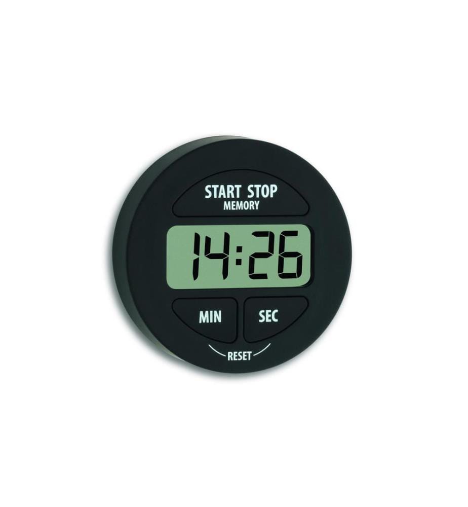 TFA DOSTMANN - Minuterie Digital avec chronomètre, noir