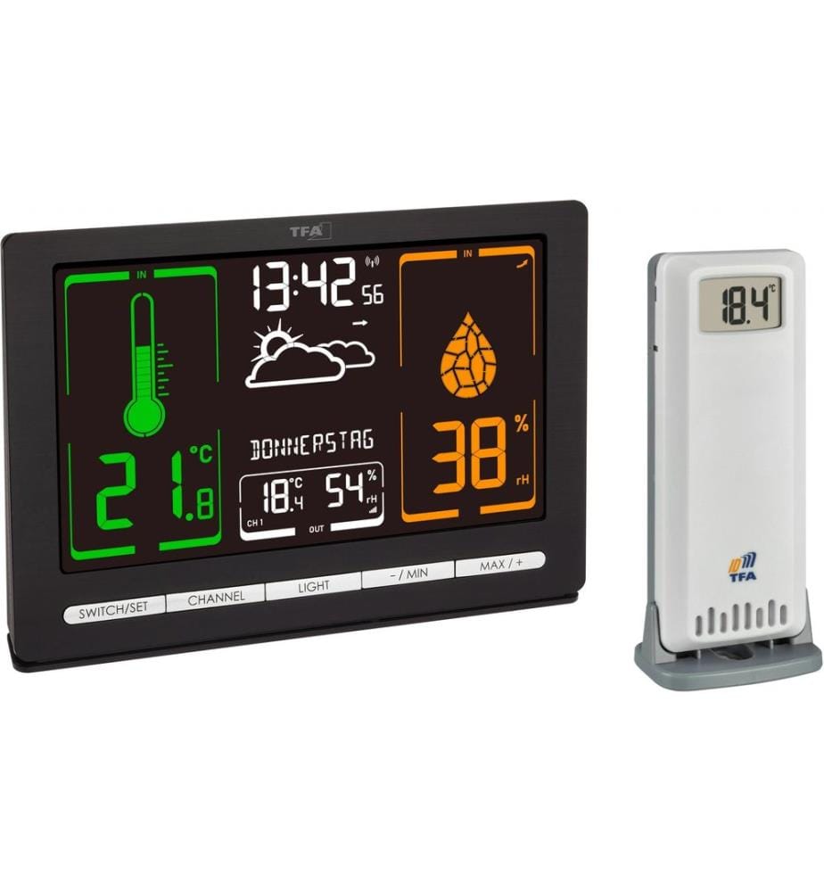 TFA Dostmann Station météo Meteo Chrome Noir