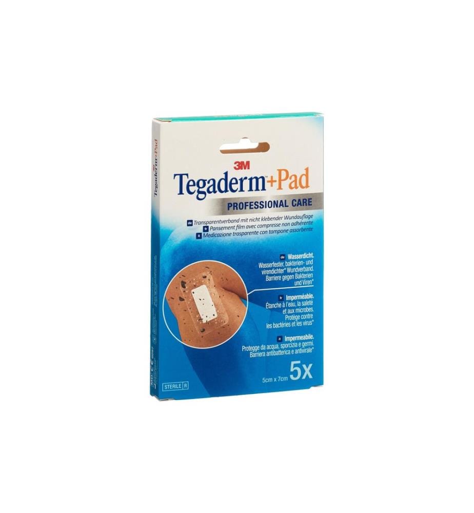 3M Tegaderm - Pansement pour plaie Professional Care +Pad 5 x 7 cm, 5 pièces