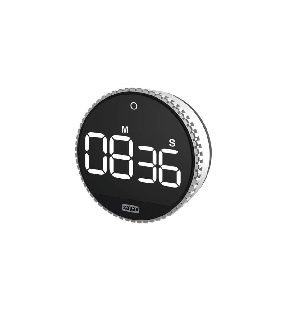 XAVAX - Minuteur de cuisine Rotation, argent / noir