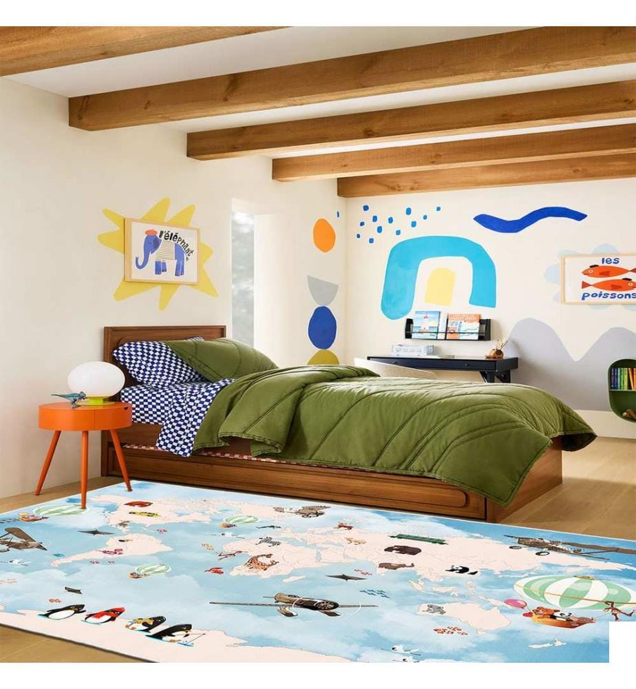 Tapis, 60 x 100, bleu, 100% POLYESTER