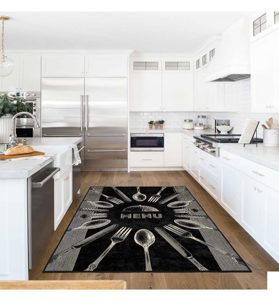 Tapis, 50 x 80, noir, 100% POLYESTER