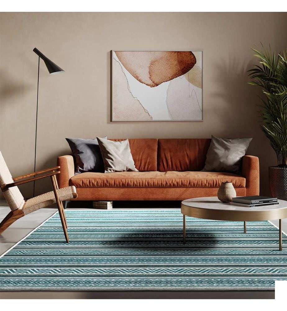 Tapis, 40 x 60, bleu, 100% POLYESTER
