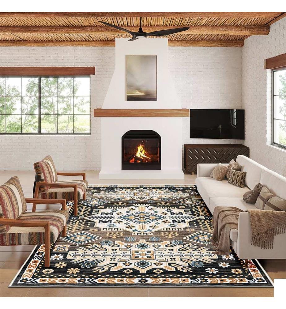 Tapis, 100 x 300, marron, 100% POLYESTER