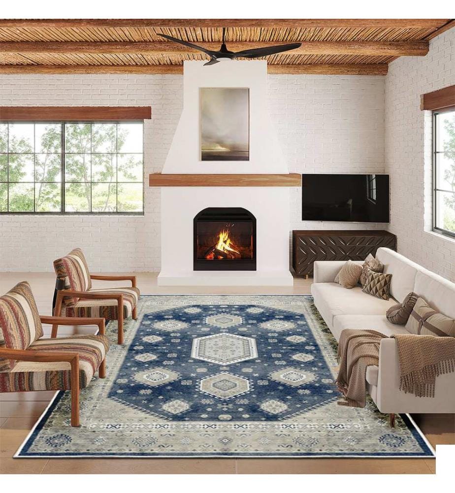 Tapis, 60 x 100, bleu marine, 100% POLYESTER