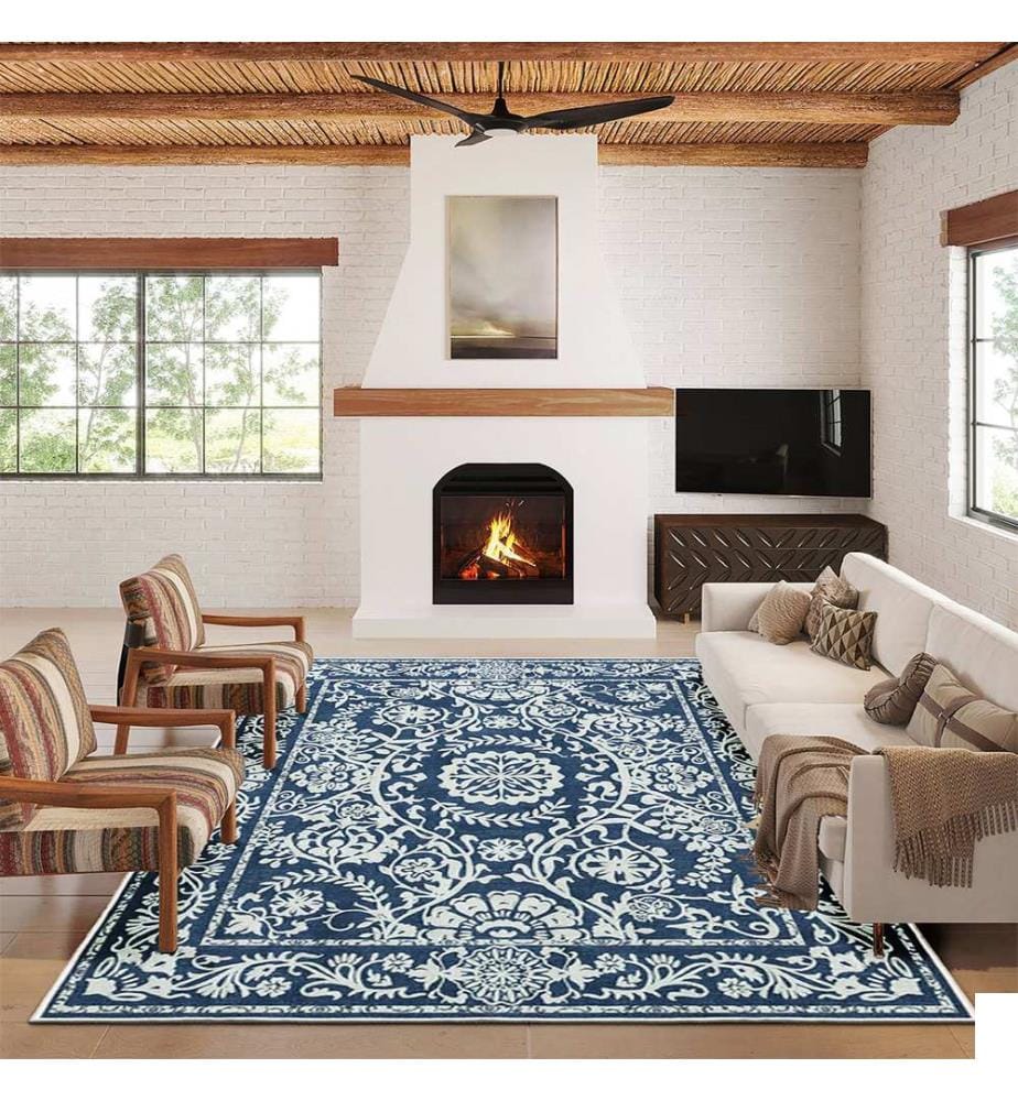 Tapis, 40 x 60, bleu marine, 100% POLYESTER