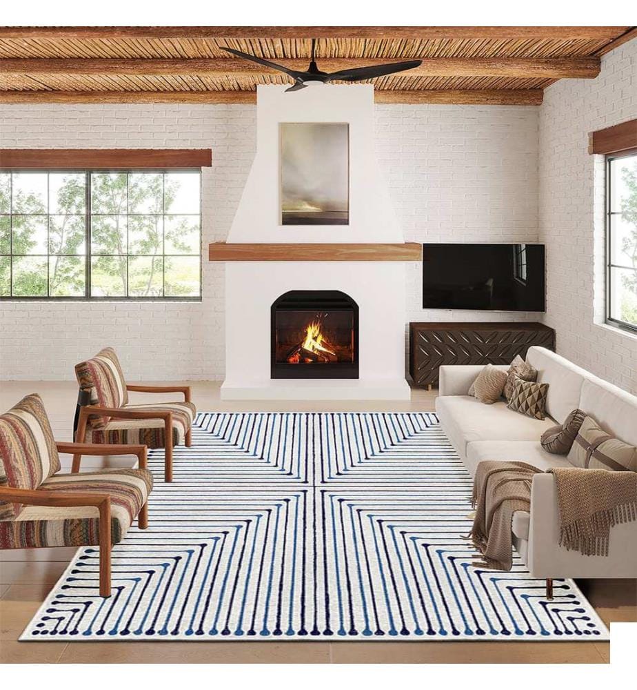Tapis, 100 x 200, bleu marine, 100% POLYESTER