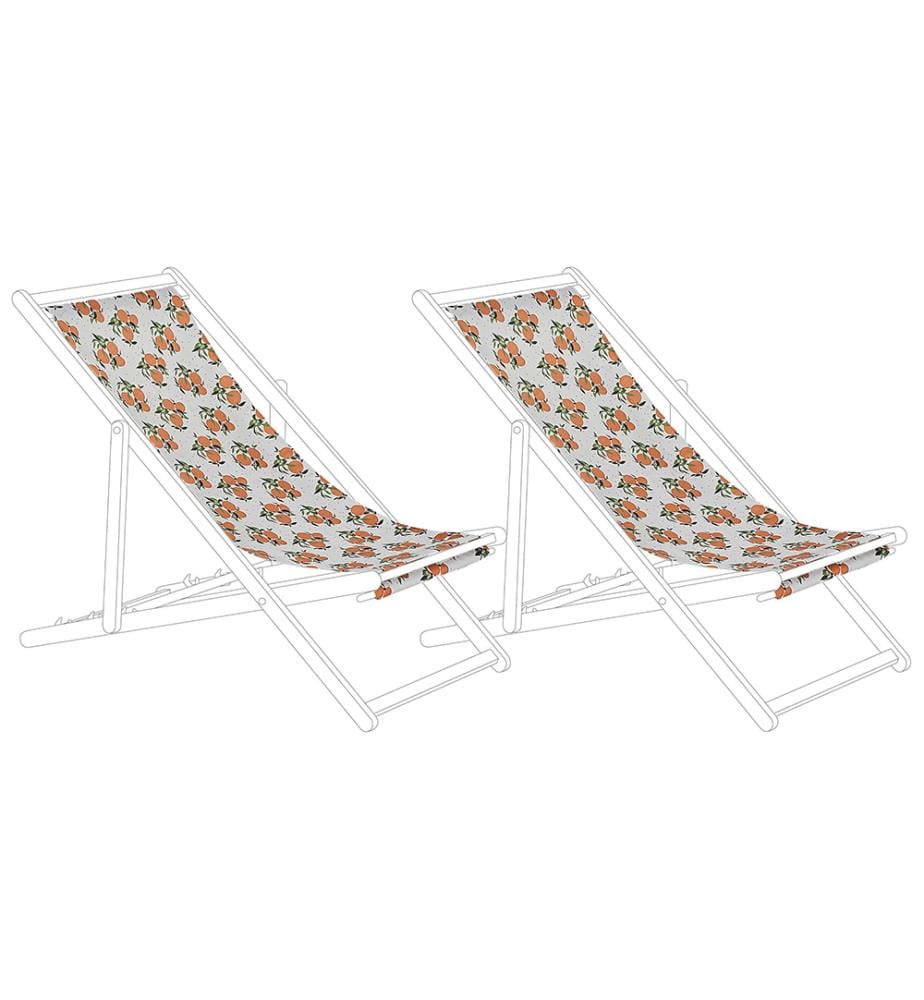Lot de 2 tissus de remplacement pour chaises longues ANZIO/AVELLINO 113 x 44 cm Orange