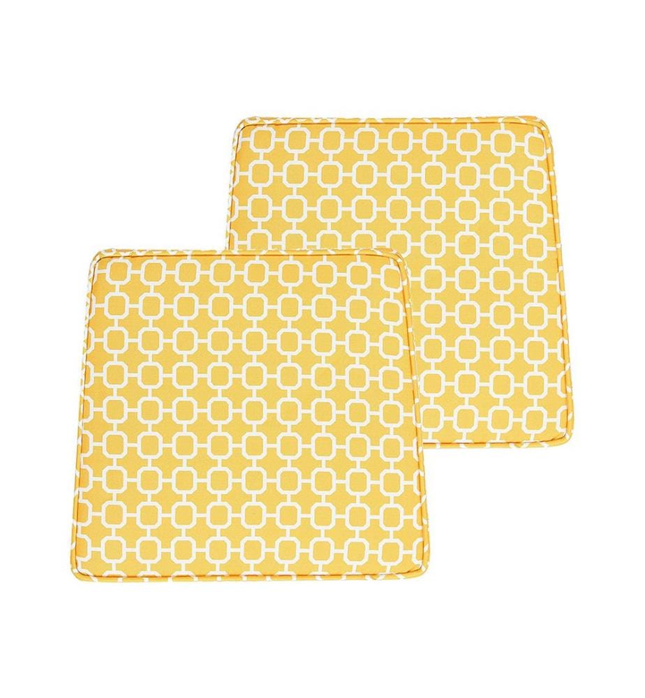Lot de 2 coussins pour chaises de jardin TERNI 37 x 34 cm Jaune