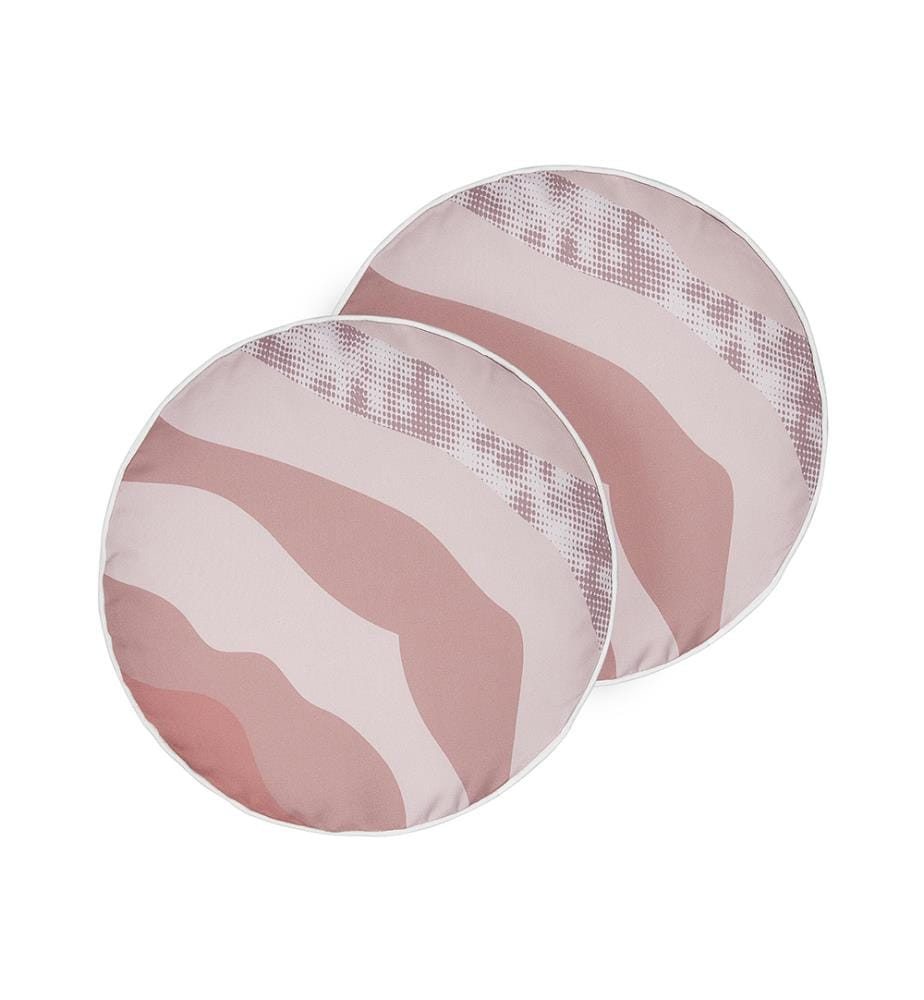 Lot de 2 coussins d'extérieur CAMPEI Motif abstrait 40 x 40 cm Rose