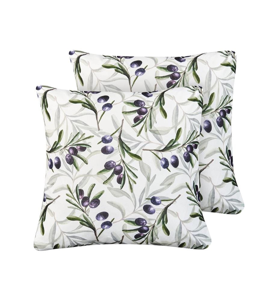 Lot de 2 coussins d'extérieur TRANQUI Motif de plante 45 x 45 cm Multicolore