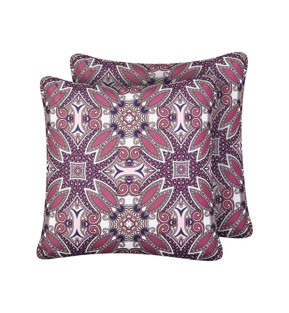 Lot de 2 coussins d'extérieur MIRAGE Motif oriental 45 x 45 cm Pourpre