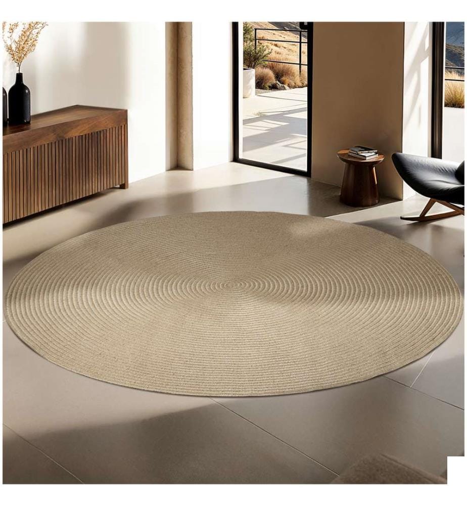 Tapis tressé VIBE en jute et fibres synthétiques - marron