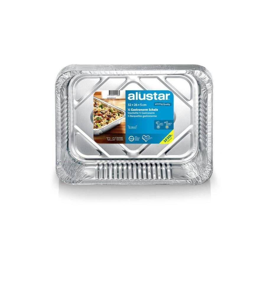 ALUSTAR - Barquette à barbecue 32 cm x 26 x 5 cm 10 pièces