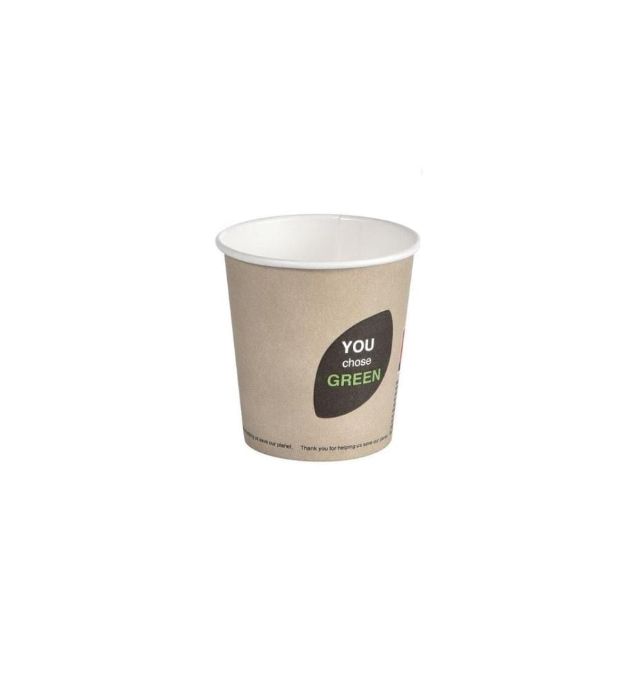 BIOPAK - Tasses à café jetables Thank You 120 ml, 45 Pièce/s, Beige