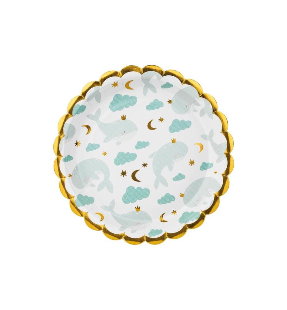 PARTYDECO - Assiettes jetables Baleine 6 Pièce/s