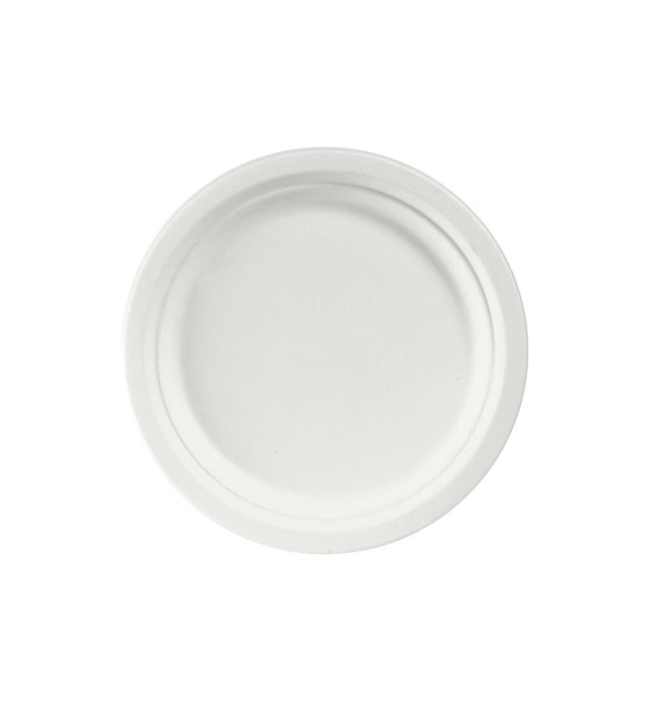 BIOPAK - Assiettes jetables 22 cm, 50 Pièce/s, Blanc