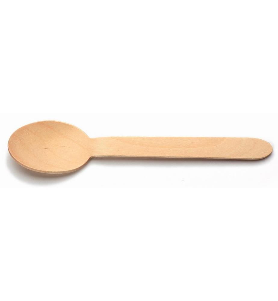 SIER - Cuillères jetables cuillère en bois 100 Pièce/s Brun clair