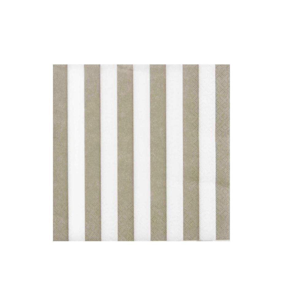 RICO DESIGN - Serviettes en papier Rayé 33 x 33 cm, 20 Pièce/s, Beige/Blanc