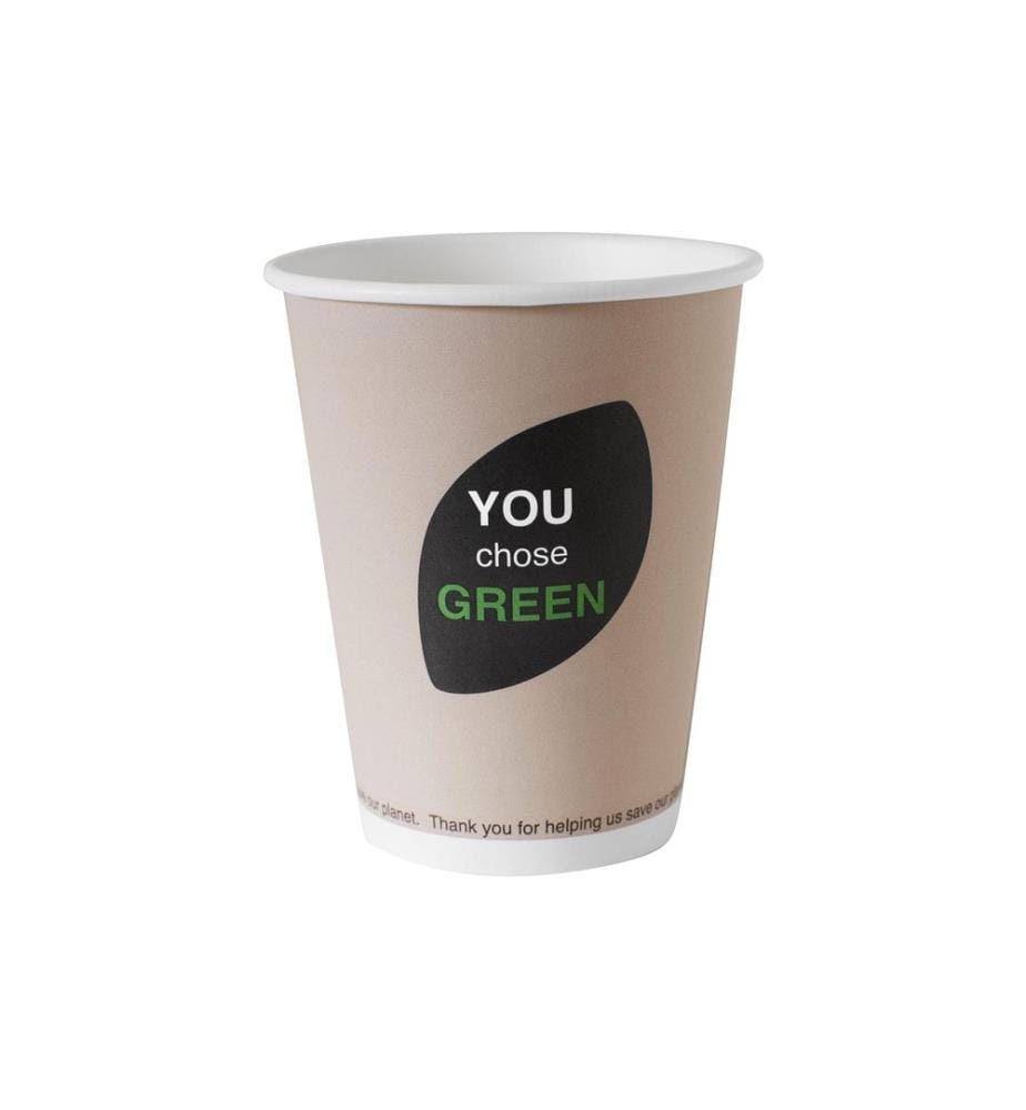 BIOPAK - Tasses à café jetables Thank You 350 ml, 50 Pièce/s, Beige