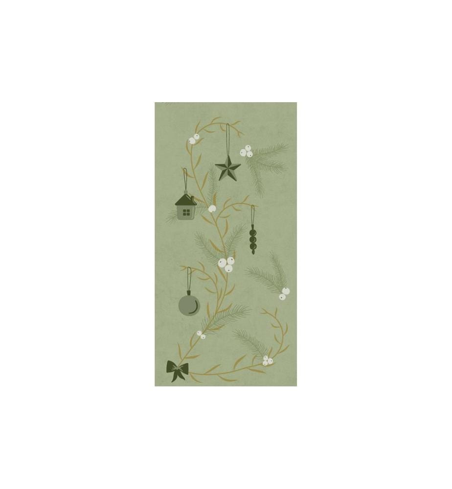 Duni - Serviettes de table Bio DSF 1/8, Noel Pistachio, 40 x 40 cm, 60 pièces